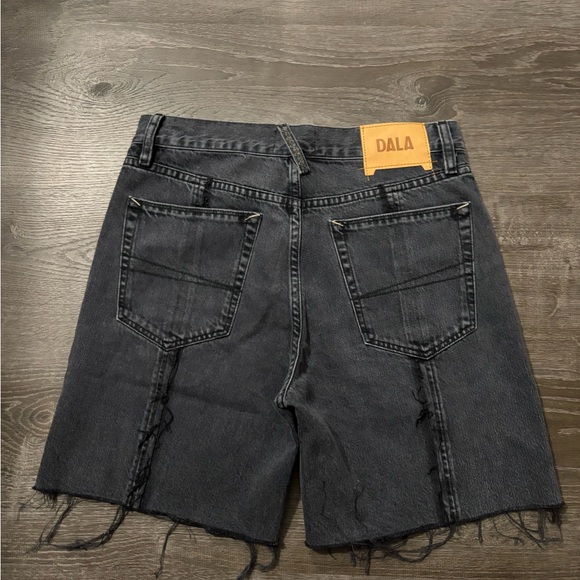 DALA Black Distressed Denim Shorts - Picture 5 of 5